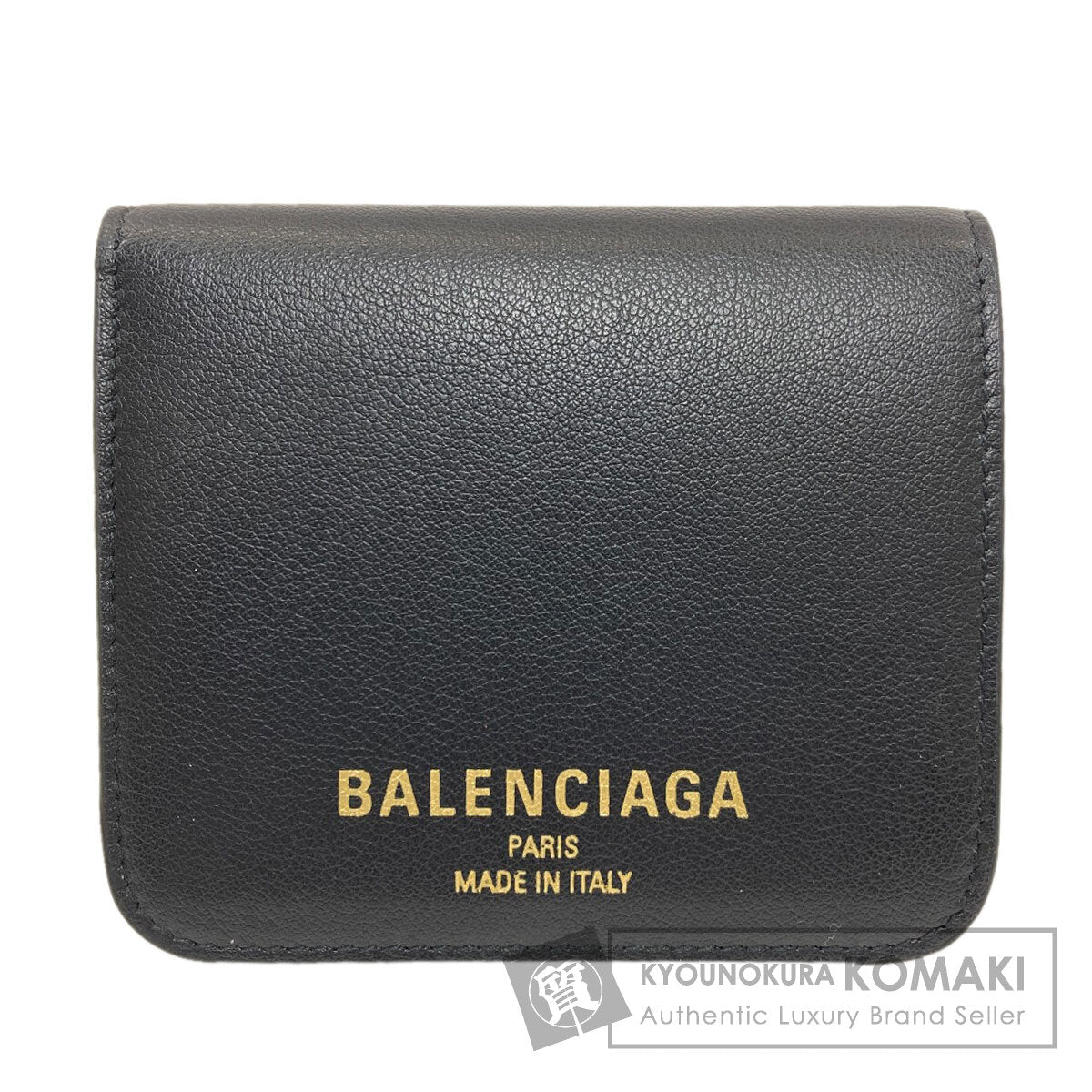 BALENCIAGA 810901 logo Bifold Wallet with Coin Pocket Leather Ladies [Used]