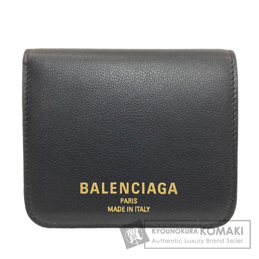 BALENCIAGA 810901 logo Bifold Wallet with Coin Pocket Leather Ladies [Used]