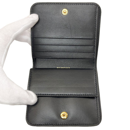 BALENCIAGA 810901 logo Bifold Wallet with Coin Pocket Leather Ladies [Used]