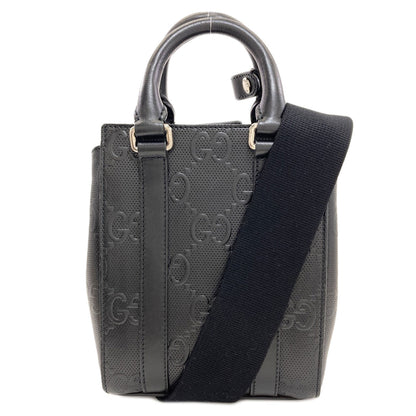GUCCI 696010 GG Embossed Mini 2WAY Handbag Calf Ladies [Used]
