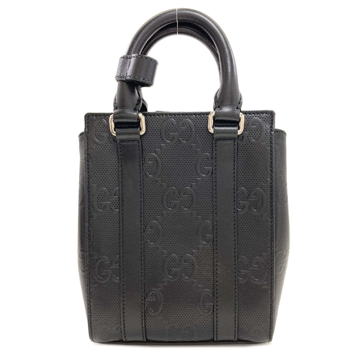 GUCCI 696010 GG Embossed Mini 2WAY Handbag Calf Ladies [Used]