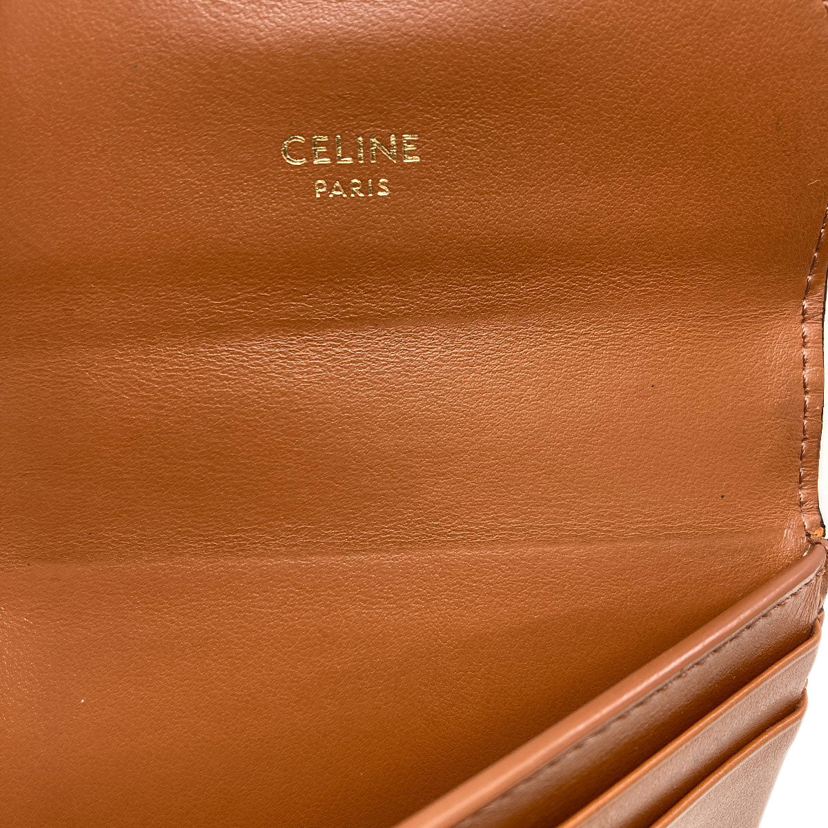 CELINE Triomphe Flap Tri-fold Bifold Wallet with Coin Pocket PVC Ladies [Used]