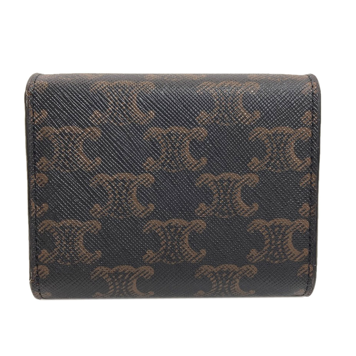 CELINE Triomphe Flap Tri-fold Bifold Wallet with Coin Pocket PVC Ladies [Used]