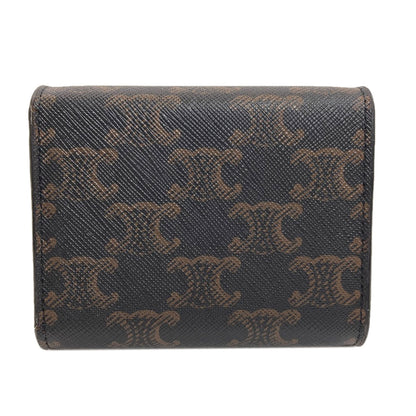 CELINE Triomphe Flap Tri-fold Bifold Wallet with Coin Pocket PVC Ladies [Used]