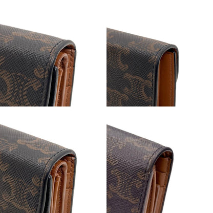 CELINE Triomphe Flap Tri-fold Bifold Wallet with Coin Pocket PVC Ladies [Used]