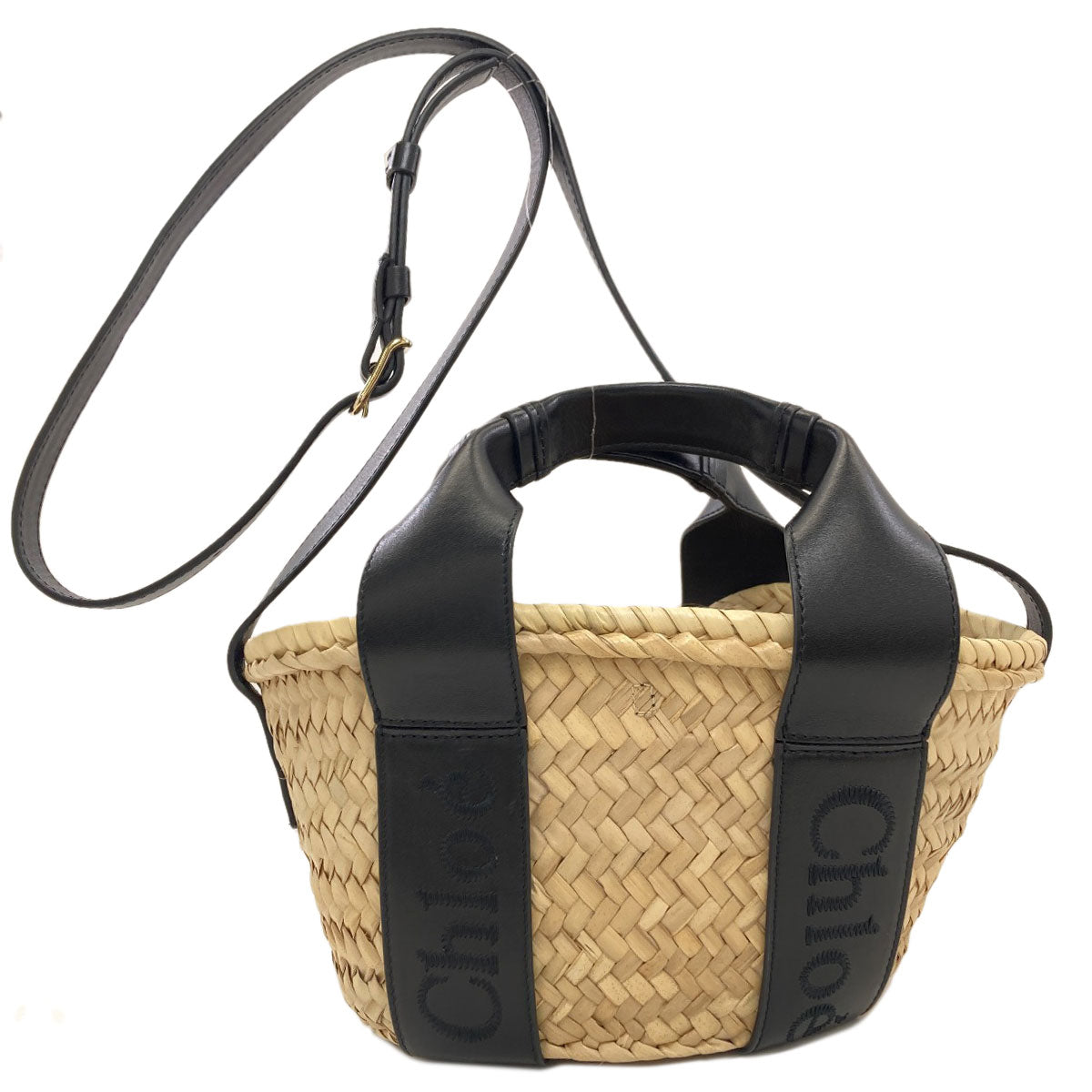 CHLOE Sense Small Basket 2WAY Handbag Raffia Ladies [Used]