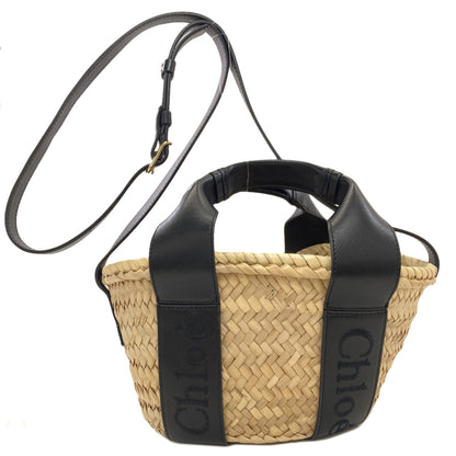 CHLOE Sense Small Basket 2WAY Handbag Raffia Ladies [Used]