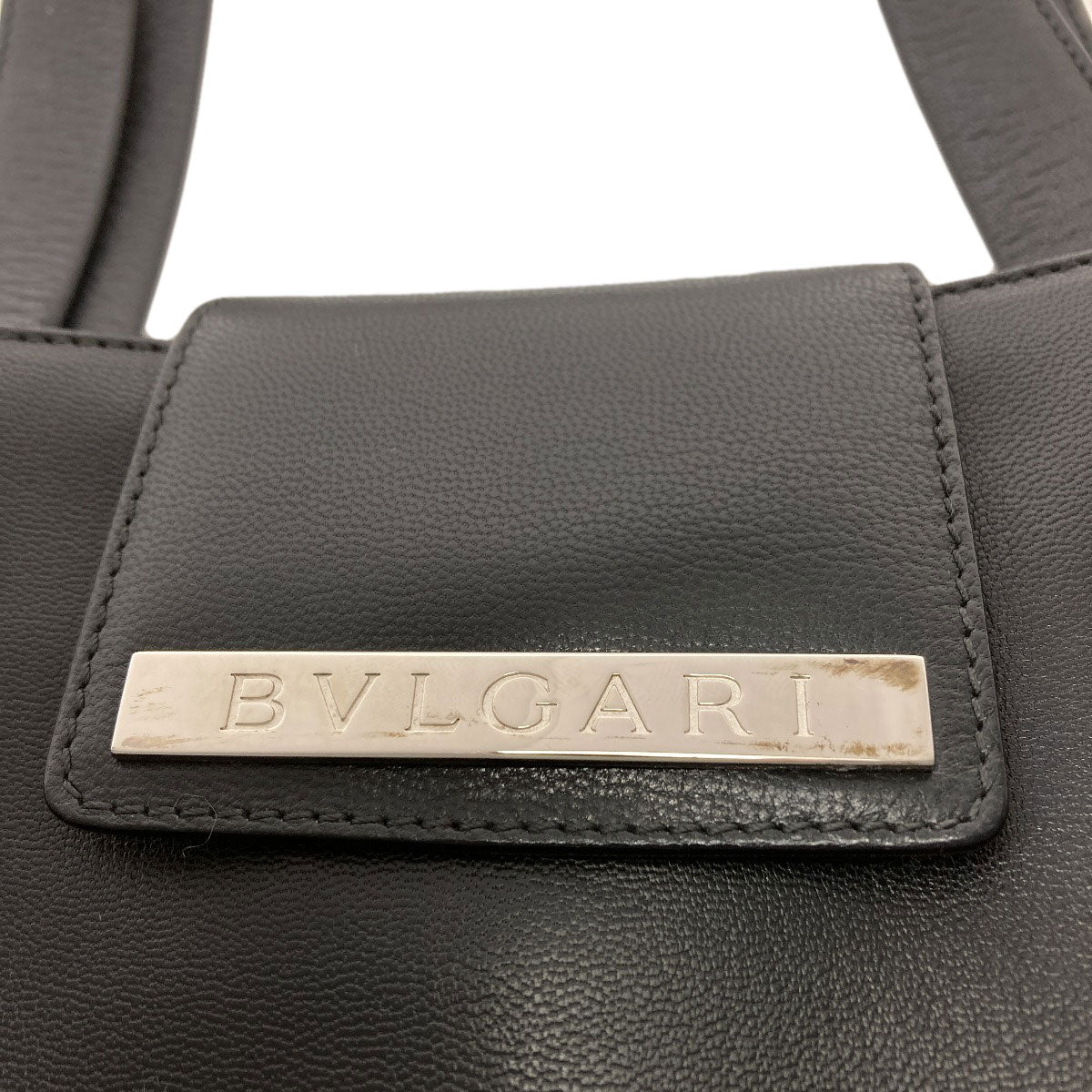 BVLGARI logo Handbag Leather Ladies [Used]