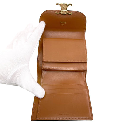 CELINE Triomphe Flap Tri-fold Bifold Wallet with Coin Pocket PVC Ladies [Used]