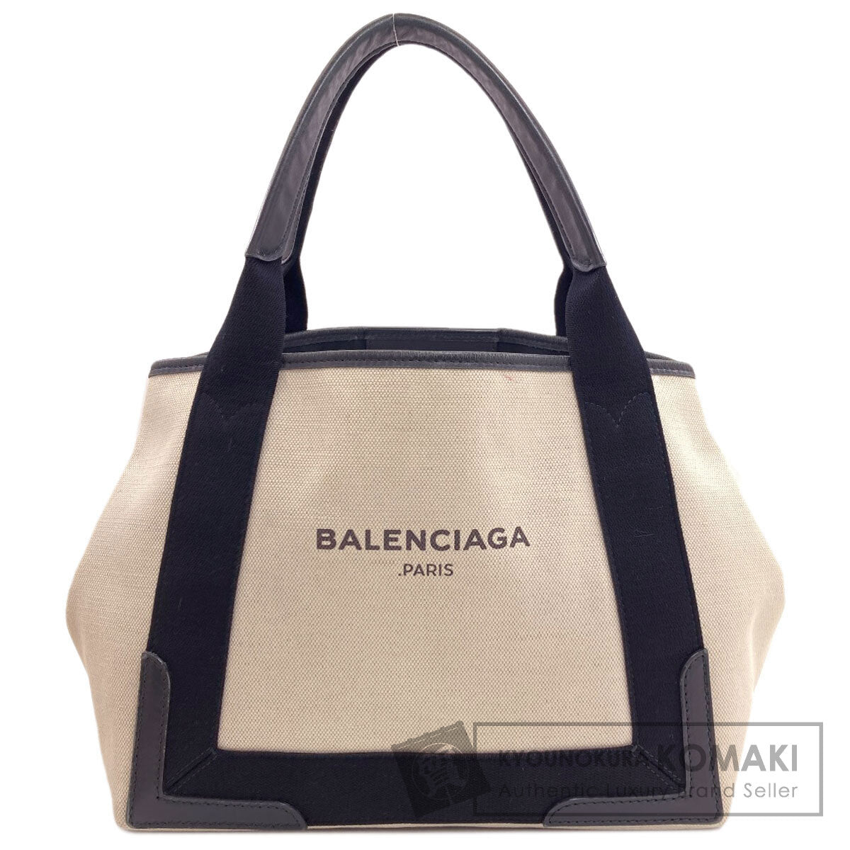 BALENCIAGA 339933 NAVY CABAS S Handbag Canvas Ladies [Used]