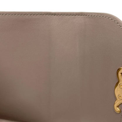 CELINE Triomphe Flap Tri-fold Bifold Wallet with Coin Pocket Calf Ladies [Used]