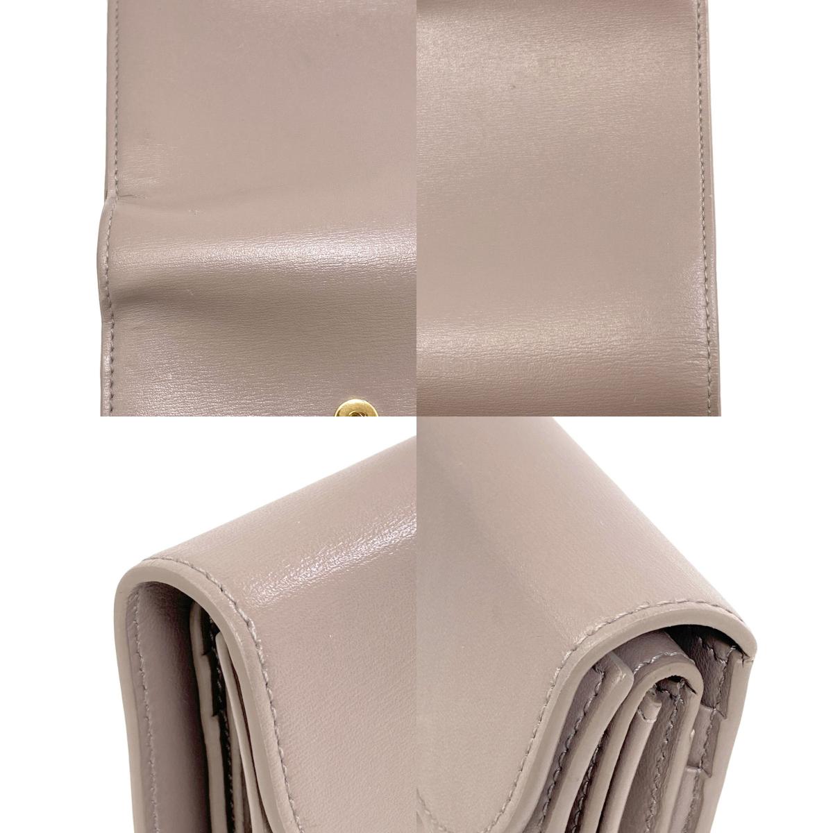 CELINE Triomphe Flap Tri-fold Bifold Wallet with Coin Pocket Calf Ladies [Used]