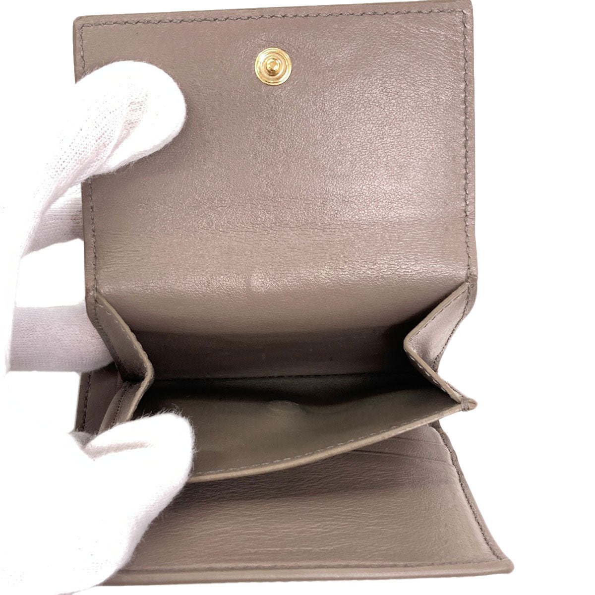 CELINE Triomphe Flap Tri-fold Bifold Wallet with Coin Pocket Calf Ladies [Used]