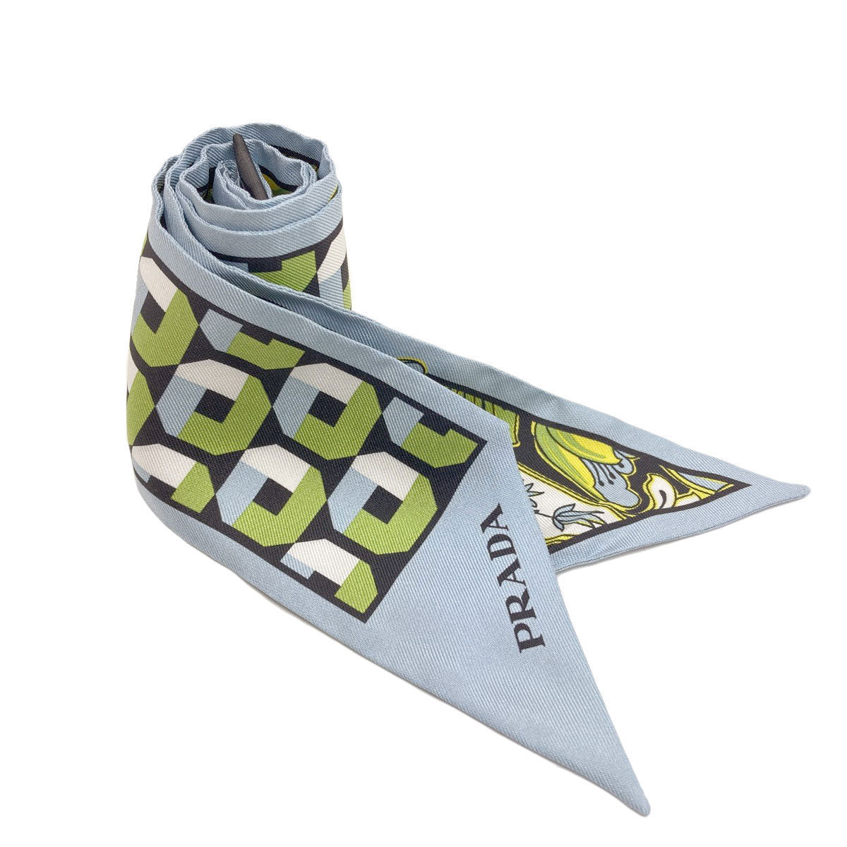 PRADA Printed Silk Twill Skinny Scarf Scarf Silk Ladies [Used]