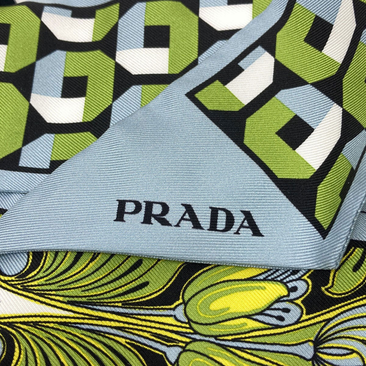PRADA Printed Silk Twill Skinny Scarf Scarf Silk Ladies [Used]