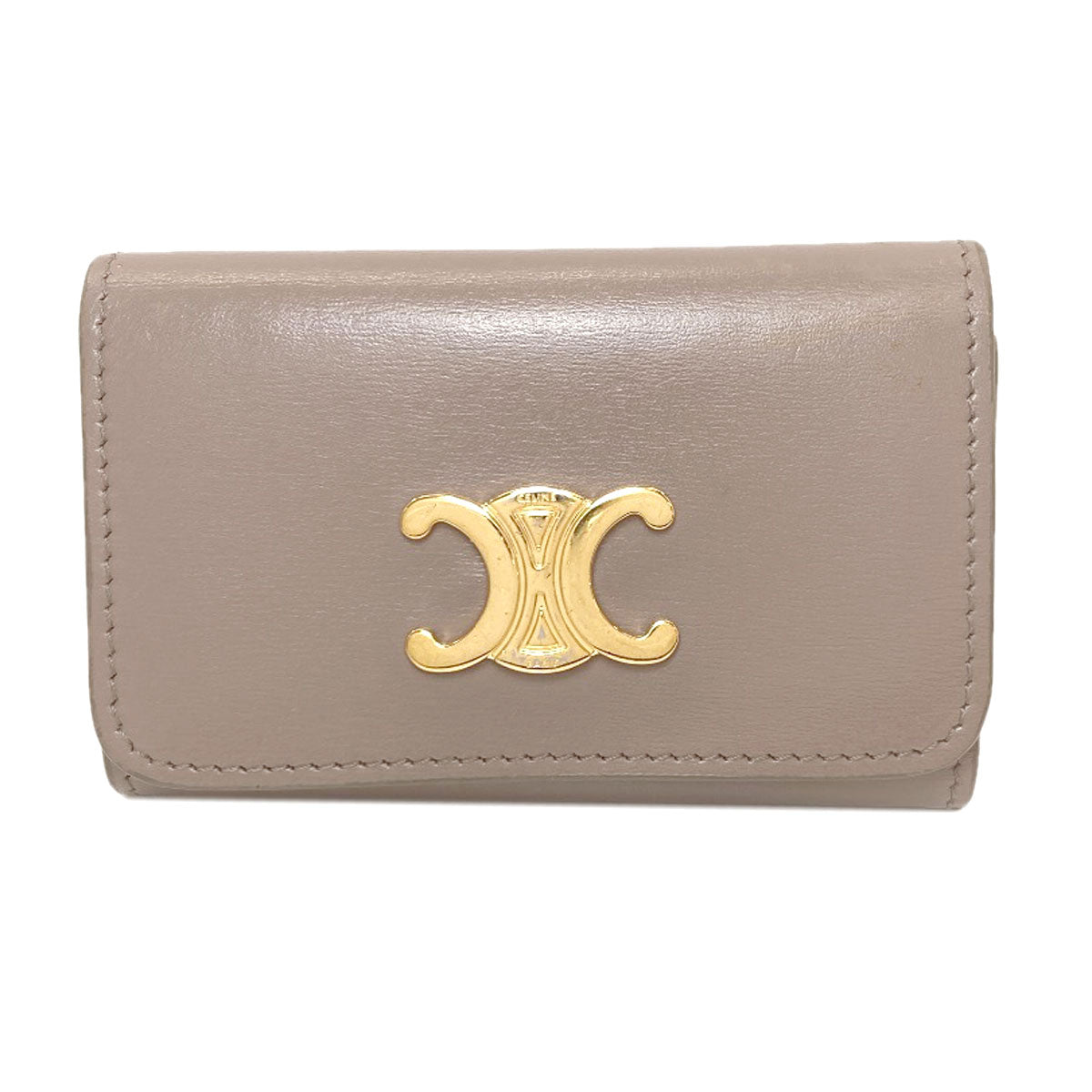 CELINE Triomphe key holder Calf Ladies [Used]