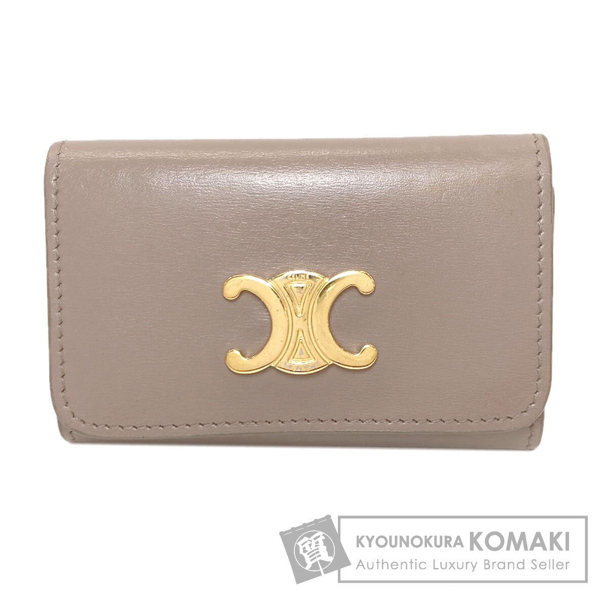 CELINE Triomphe key holder Calf Ladies [Used]