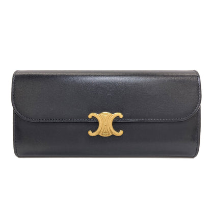 CELINE Triomphe Long wallet (with coin pocket) Calf Ladies [Used]