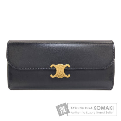 CELINE Triomphe Long wallet (with coin pocket) Calf Ladies [Used]