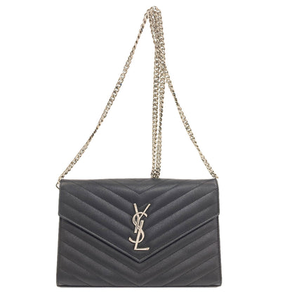 YVES SAINT LAURENT ChainShoulder V stitch Shoulder Bag Calf Ladies [Used]