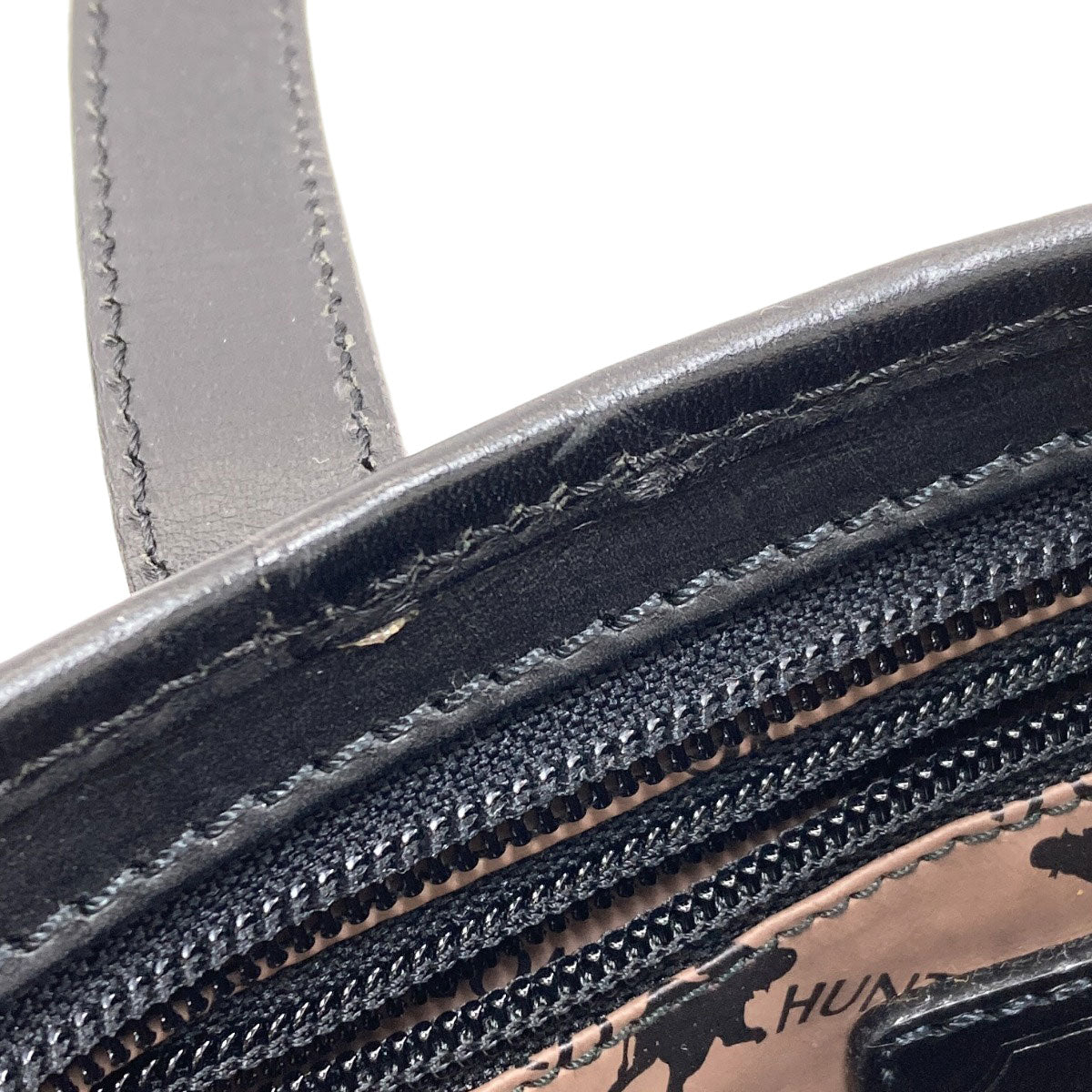 HUNTING WORLD logo Handbag Canvas LeatherLadies [Used]