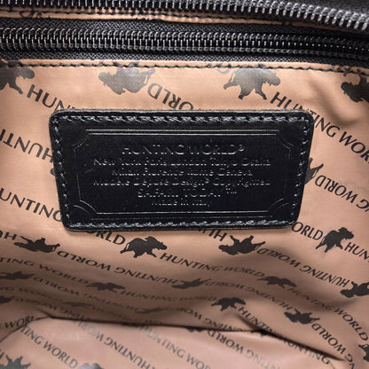 HUNTING WORLD logo Handbag Canvas LeatherLadies [Used]