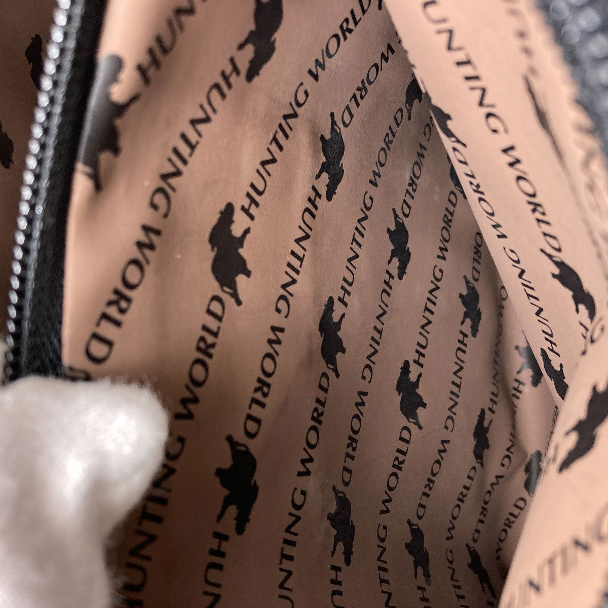 HUNTING WORLD logo Handbag Canvas LeatherLadies [Used]