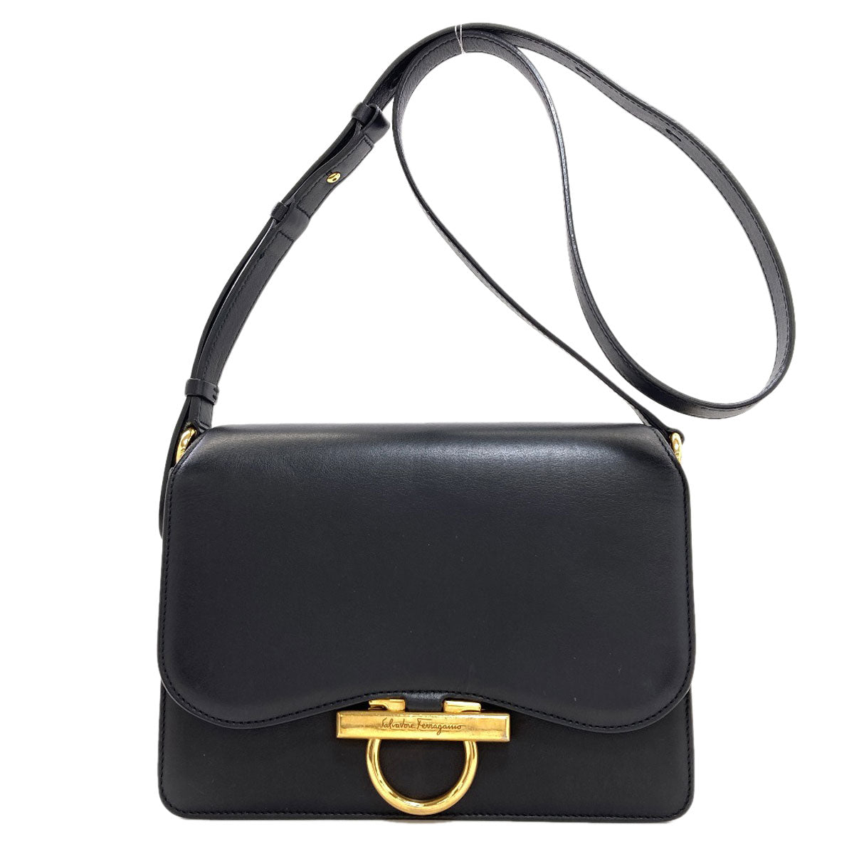Salvatore Ferragamo Gancini Hardware Long Shoulder Shoulder Bag Leather Ladies [Used]