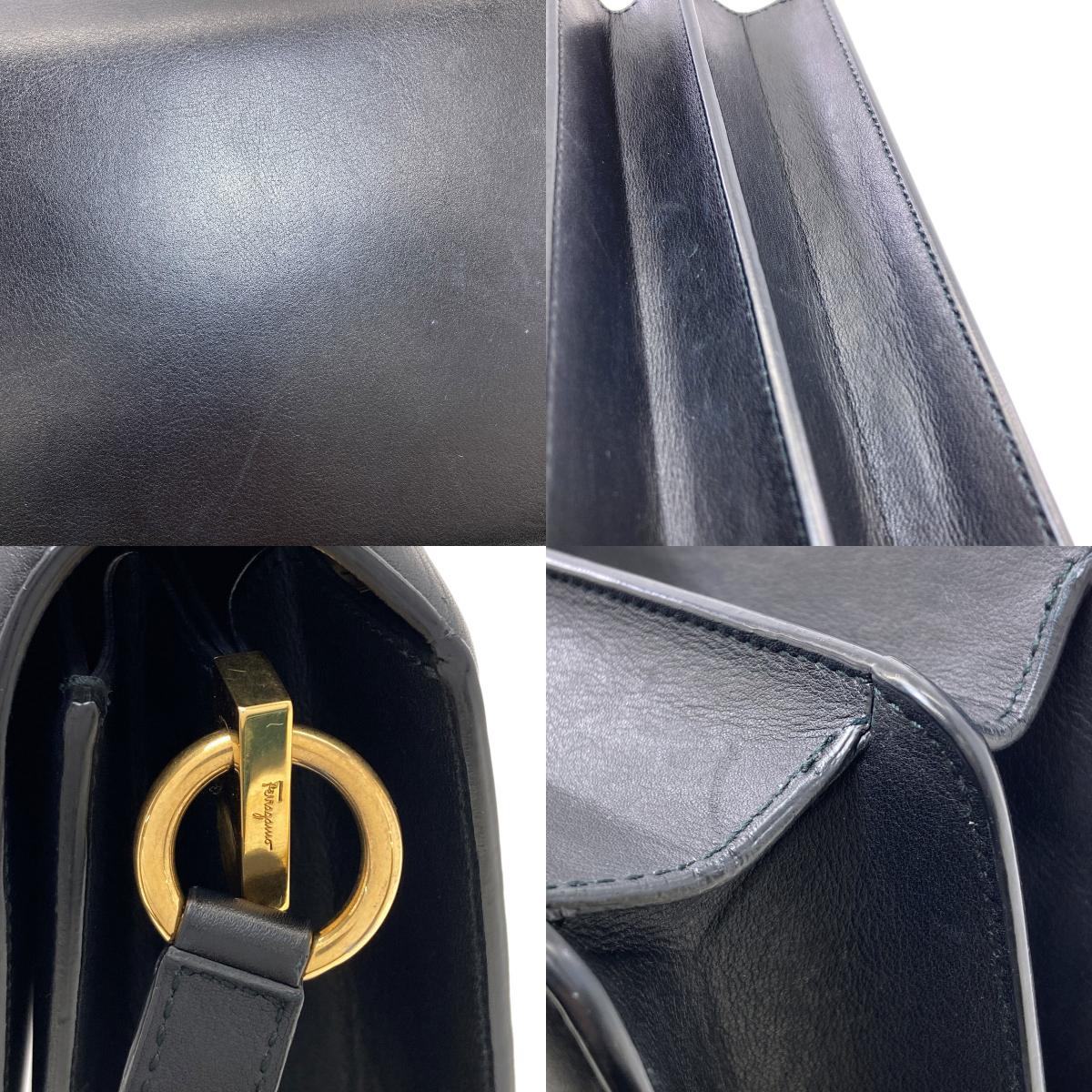 Salvatore Ferragamo Gancini Hardware Long Shoulder Shoulder Bag Leather Ladies [Used]
