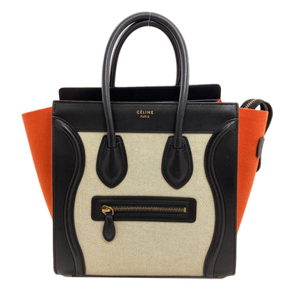 CELINE Luggage micro Handbag Canvas LeatherLadies [Used]