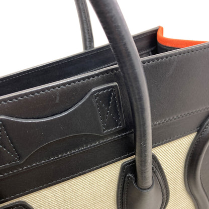 CELINE Luggage micro Handbag Canvas LeatherLadies [Used]
