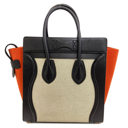 CELINE Luggage micro Handbag Canvas LeatherLadies [Used]