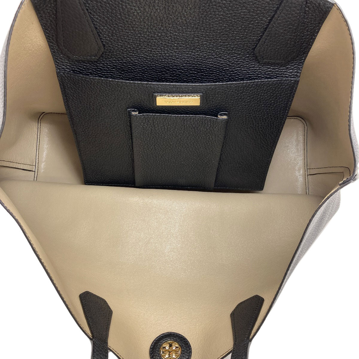 Tory Burch logo Tote Bag Leather Ladies [Used]