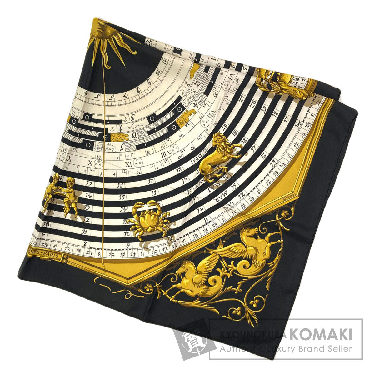 HERMES Carre90 Astrology Scarf Silk Ladies [Used]