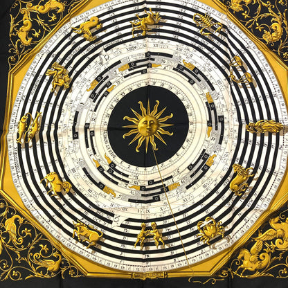 HERMES Carre90 Astrology Scarf Silk Ladies [Used]