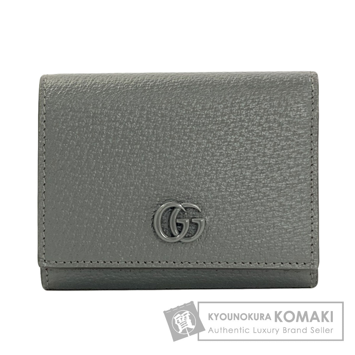 GUCCI 722732 Double G Tri-fold Wallet Bifold Wallet with Coin Pocket Leather Ladies [Used]