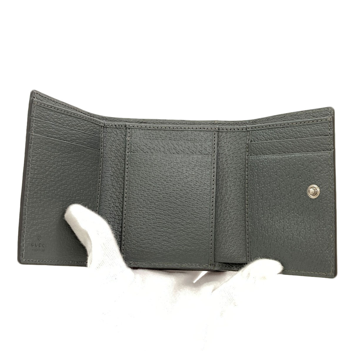 GUCCI 722732 Double G Tri-fold Wallet Bifold Wallet with Coin Pocket Leather Ladies [Used]