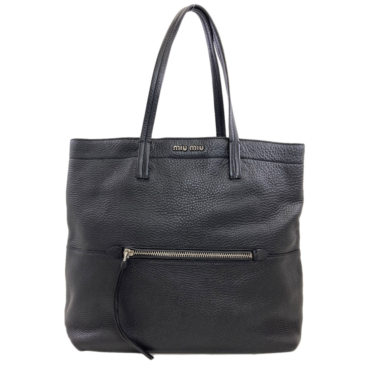 MIUMIU logo Tote Bag Leather Ladies [Used]