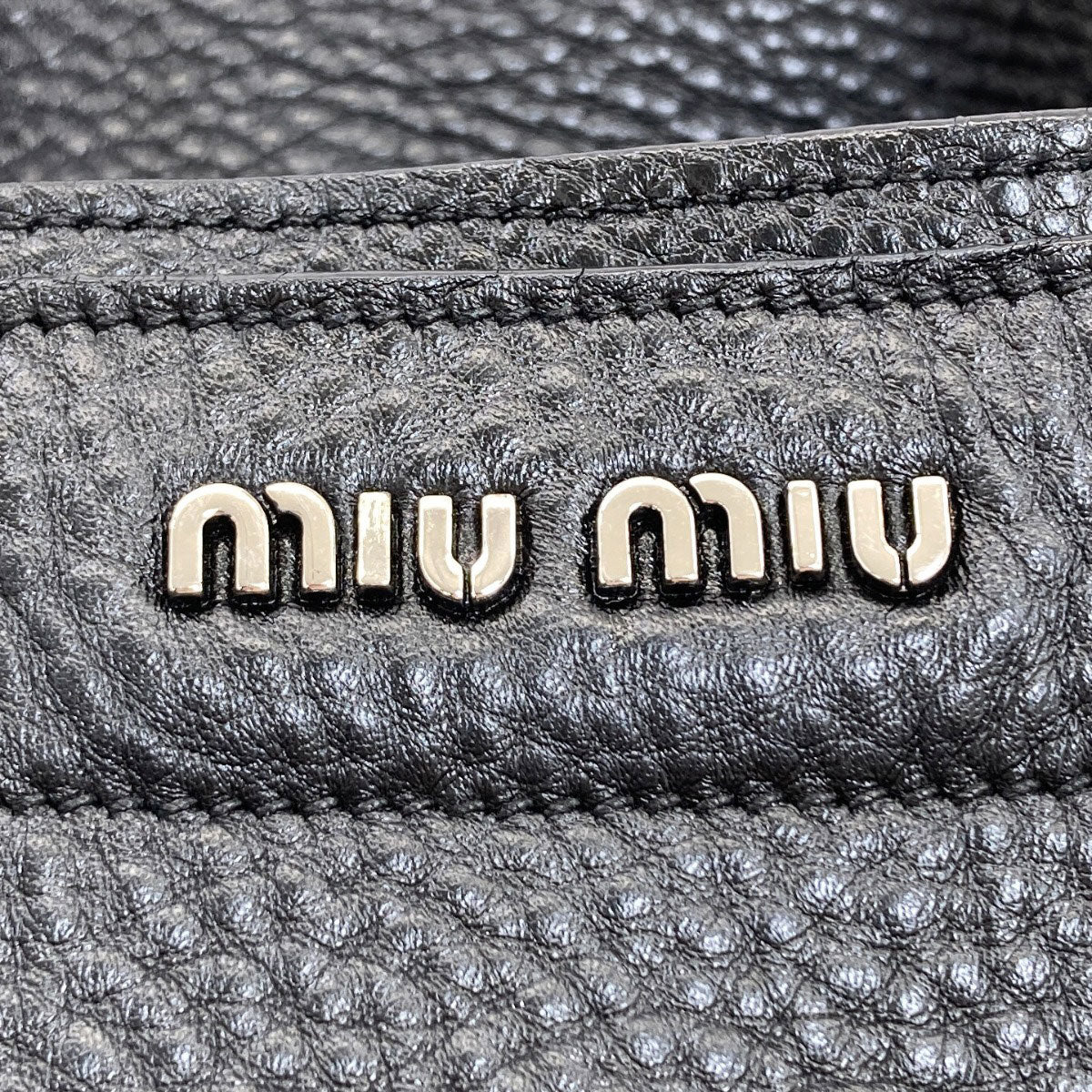 MIUMIU logo Tote Bag Leather Ladies [Used]