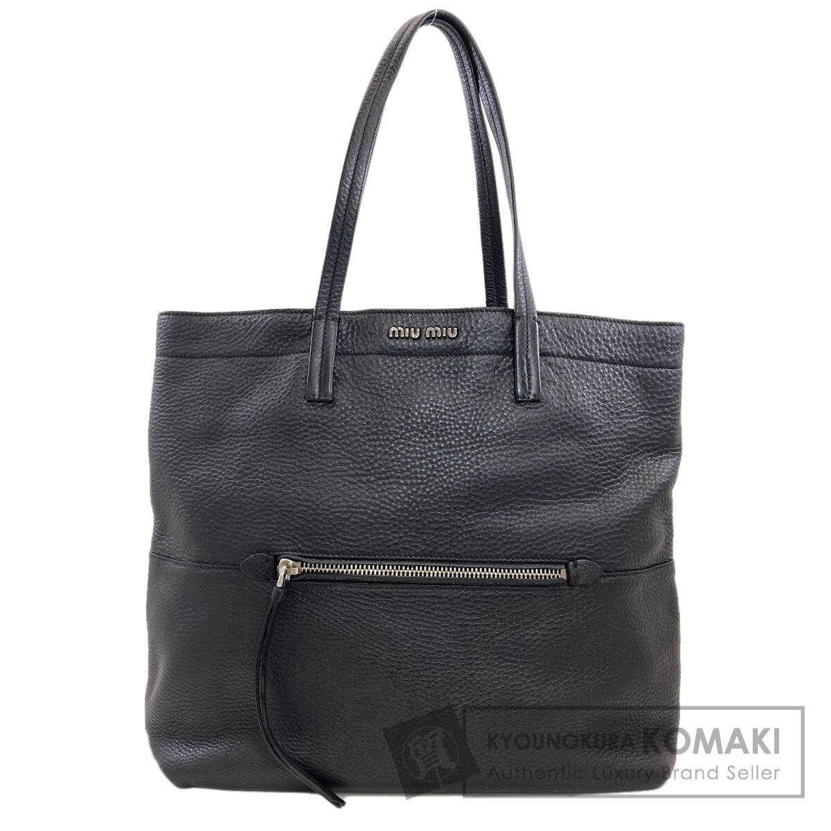 MIUMIU logo Tote Bag Leather Ladies [Used]