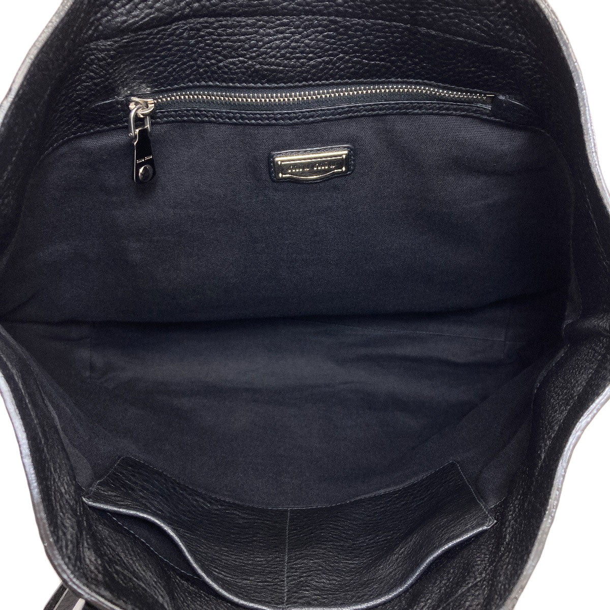 MIUMIU logo Tote Bag Leather Ladies [Used]