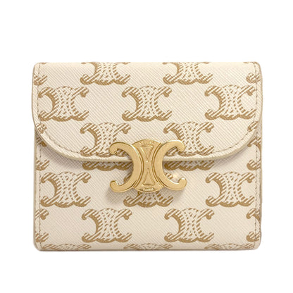 CELINE Triomphe Flap Tri-fold Bifold Wallet with Coin Pocket PVC Ladies [Used]