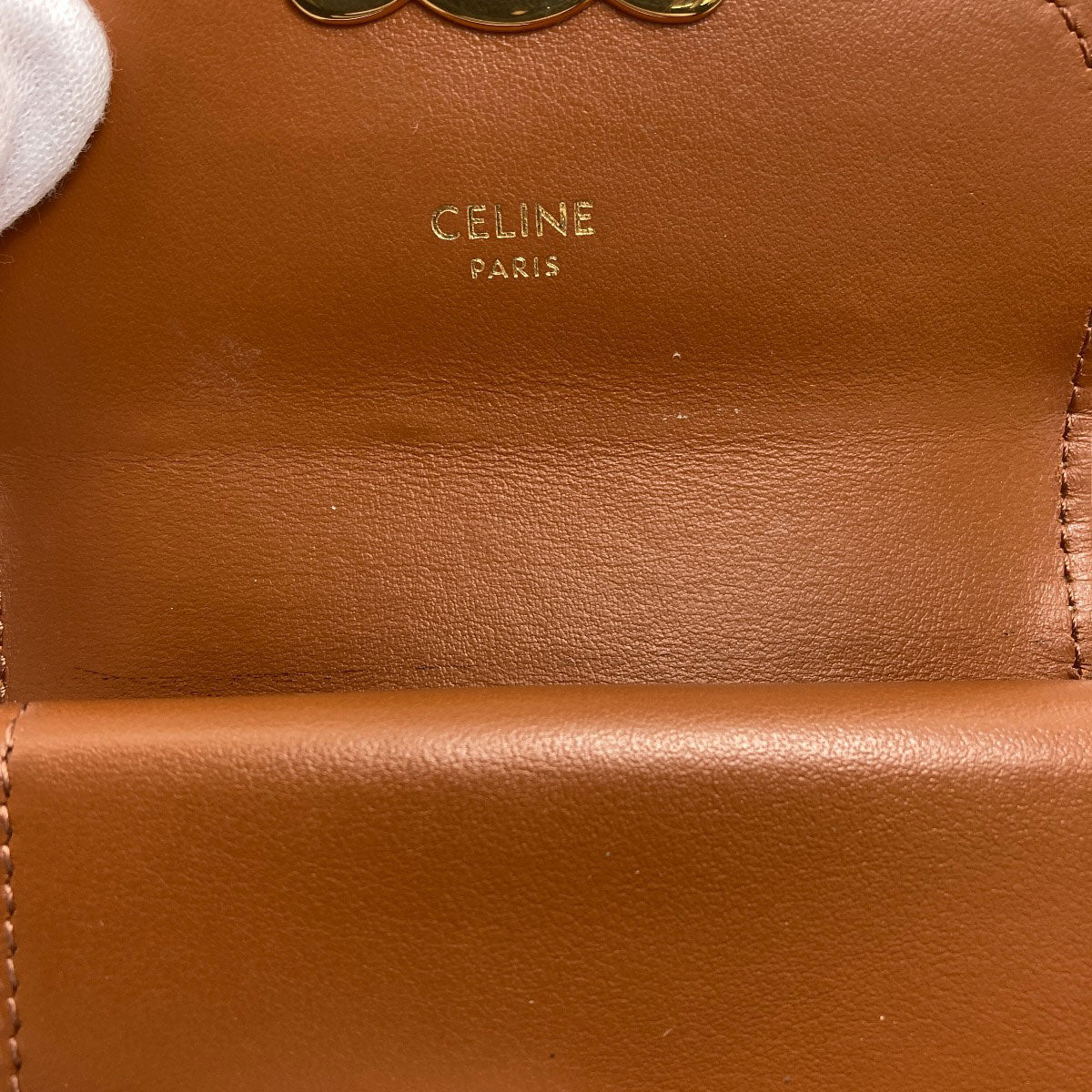 CELINE Triomphe Flap Tri-fold Bifold Wallet with Coin Pocket PVC Ladies [Used]