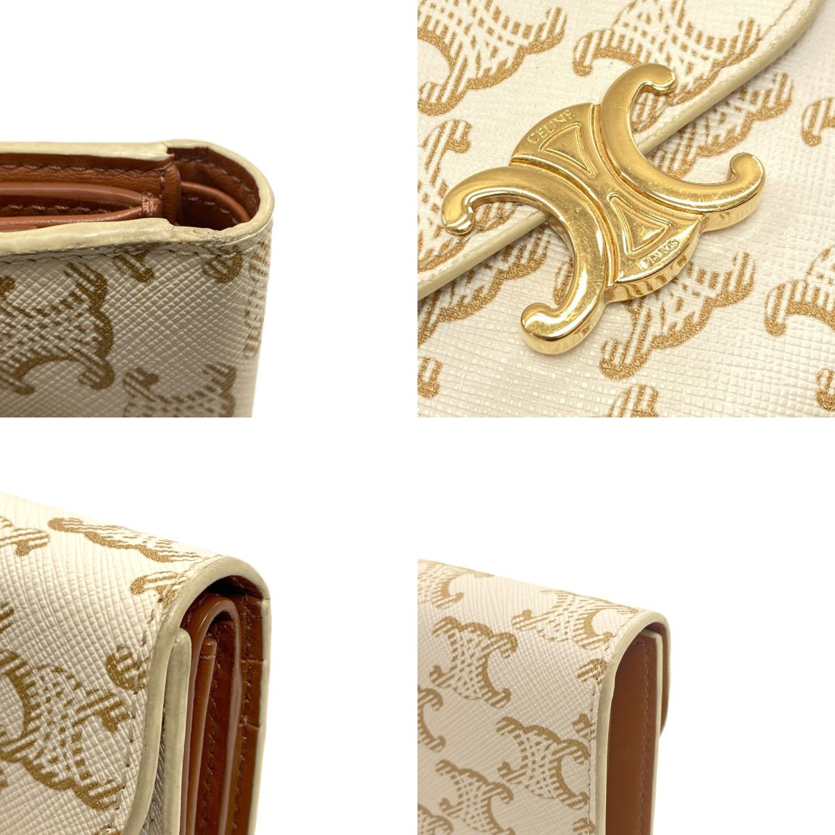 CELINE Triomphe Flap Tri-fold Bifold Wallet with Coin Pocket PVC Ladies [Used]