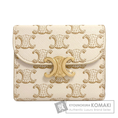 CELINE Triomphe Flap Tri-fold Bifold Wallet with Coin Pocket PVC Ladies [Used]