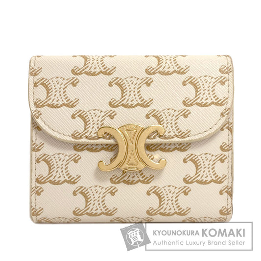 CELINE Triomphe Flap Tri-fold Bifold Wallet with Coin Pocket PVC Ladies [Used]