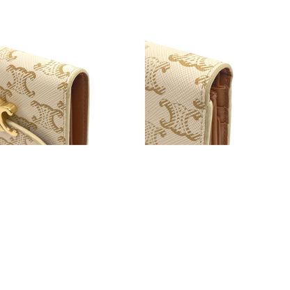 CELINE Triomphe Flap Tri-fold Bifold Wallet with Coin Pocket PVC Ladies [Used]
