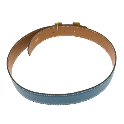 HERMES H-belt, Blue Jean, GoldHardware belt Epsom mens [Used]
