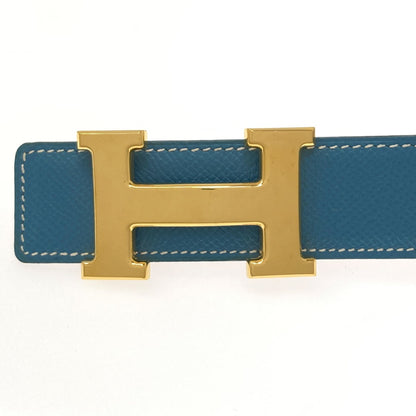 HERMES H-belt, Blue Jean, GoldHardware belt Epsom mens [Used]