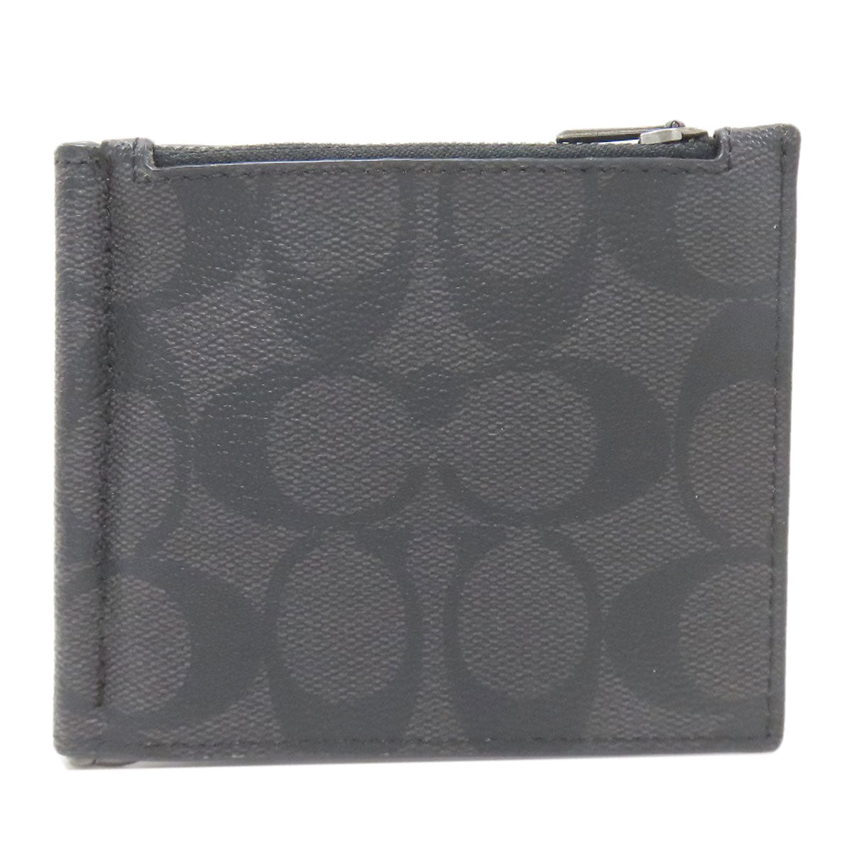 COACH C8273 Money Clip Zip Wallet Signature Bifold Wallet with Coin Pocket PVC Ladies [Used]
